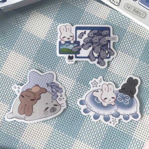 Sea Bunnies - Clear Vinyl Sticker
