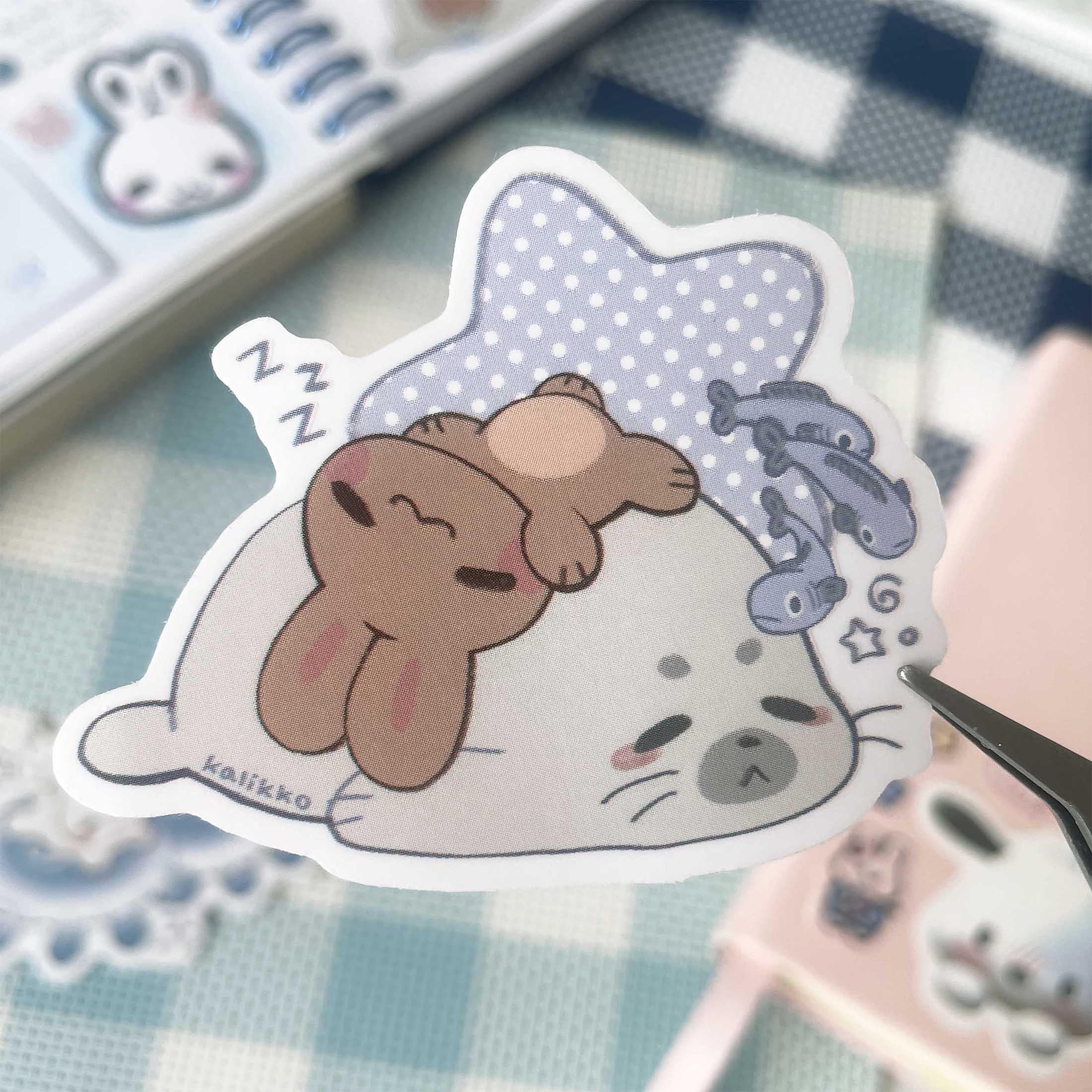 Sea Bunnies - Clear Vinyl Sticker - Image 6